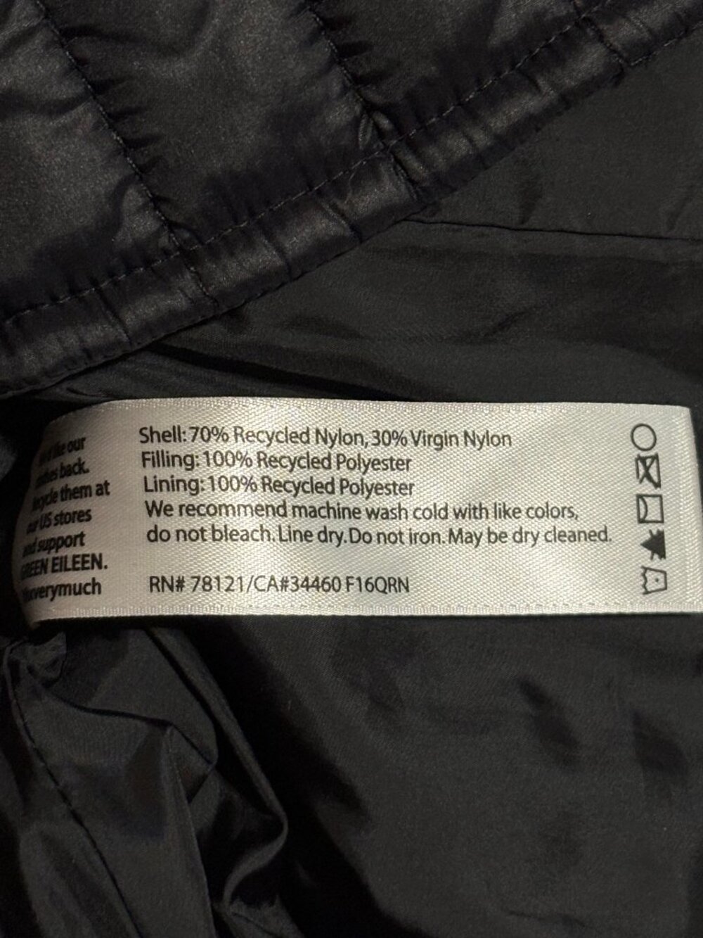 Eileen Fisher Woman Quilted Vest Size 1X Black - Picture 9 of 12